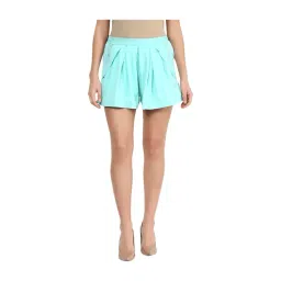 Miss Chase Turquoise Relaxed Fit Shorts-picture-25