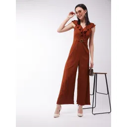 Miss Chase V-Neck Frilled Basic Jumpsuit-picture-33
