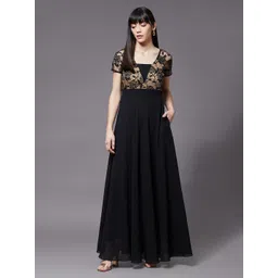 Miss Chase V-Neck Lace Inserts Maxi Dress-picture-28