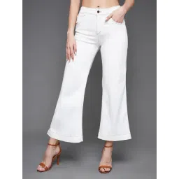 Miss Chase White Denim Flared Fit Mid Rise Jeans-picture-15