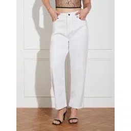 Miss Chase White Denim Solid Jeans-picture-31