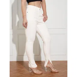 Miss Chase White Denim Solid Jeans-picture-32