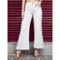 Miss Chase White Flared Fit Mid Rise Stretchable Jeans-picture-25