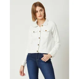 Miss Chase White Relaxed Fit Denim Jacket-picture-20