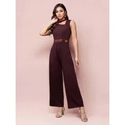Miss Chase Wine Collared Sleeveless Asymmetric Neck Cut Out Regular Length Jumpsuit-picture-19