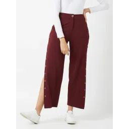 Miss Chase Wine Mid Rise Pants-picture-15