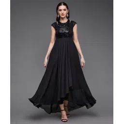 miss chase Women A-line Black Maxi/Full Length Dress-picture-14