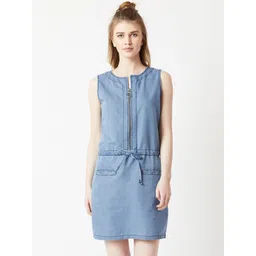 Miss Chase Women Blue Solid Sheath Dress-picture-14