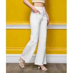 miss chase Women Boot-Leg High Rise White Jeans-picture-20