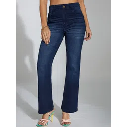 Miss Chase Women Cotton Wide Leg Mid-Rise Light Fade Stretchable Jeans-picture-36