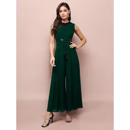 Miss Chase Women Fire Of The Aries Sequined Flared Basic Jumpsuit-picture-30
