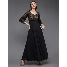 Miss Chase Women Flared Sleeve Georgette Maxi Dress-picture-18
