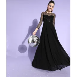 miss chase Women Gown Black Maxi/Full Length Dress-picture-14
