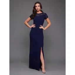 Miss Chase Women Sequined Round Neck Short Sleeves Maxi Dress-picture-31