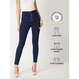 Miss Chase Women Skinny Fit High-Rise Clean Look Cotton Denim Stretchable Jeans-picture-34