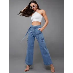 Miss Chase Women Wide Leg High-Rise Stretchable Jeans image 5