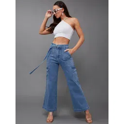 Miss Chase Women Wide Leg High-Rise Stretchable Jeans image 4