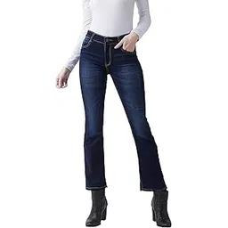 miss chase Women's Blue Bootcut Mid Rise Regular Length Stretchable Denim Jeans-picture-13