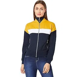 miss chase Women's Multicolored Turtle-Neck Full Sleeves Solid Color-Block Regular length Jacket-picture-49