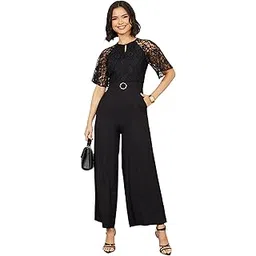 miss chase Women's Round Neck Flared Sleeve Floral Raglan Regular Jumpsuit-picture-17
