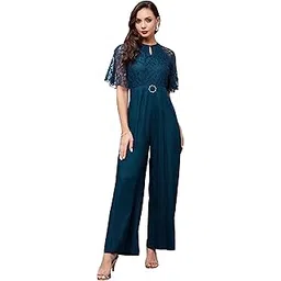 miss chase Women's Round Neck Flared Sleeve Floral Raglan Regular Jumpsuit with Pockets-picture-27