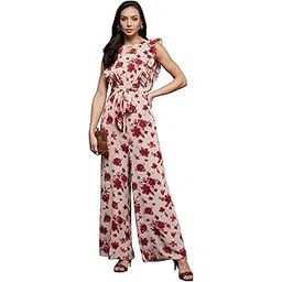 miss chase Women's Round Neck Sleeveless Floral Wide Leg Jumpsuit with Pockets-picture-31