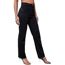 miss chase Women's Straight High Rise Regular-Length Stretchable Denim Jeans-picture-18