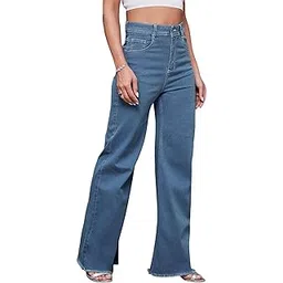 miss chase Women's Wide Leg High Rise Regular Length Stretchable Denim Jeans (MCAW24DEN79-32-351-34, Sapphire Blue, 34)-picture-21