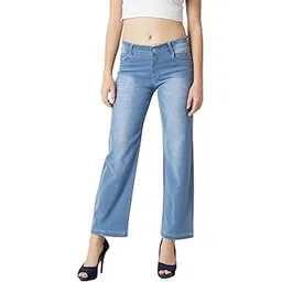miss chase Women's Wide Leg Mid Rise Clean Look Regular Length Blast Effect Denim Jeans (Plus (MCSS18DEN02-50-158-36, Light Blue, 36)-picture-17