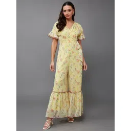 Miss Chase Yellow Chiffon Floral Jumpsuit-picture-32