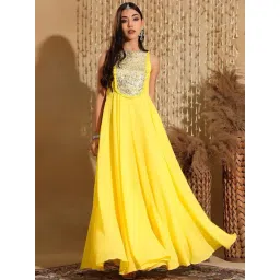 Miss Chase Yellow Embellished Dress image 1