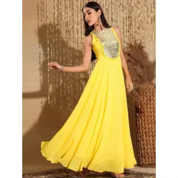 Miss Chase Yellow Embellished Dress image 3