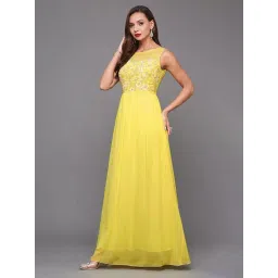 Miss Chase Yellow Embellished Maxi Dress-picture-18