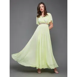 Miss Chase Yellow Embellished Maxi Dress-picture-17