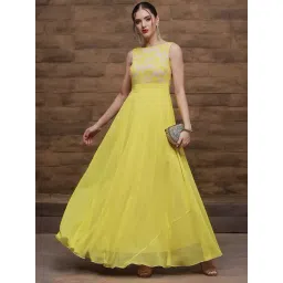 Miss Chase Yellow Floral Print Maxi Dress-picture-44