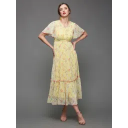Miss Chase Yellow Floral Print Maxi Dress-picture-42