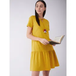 Miss Chase Yellow Solid Nightdress-picture-31