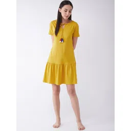 Miss Chase Yellow Solid Nightdress image 5