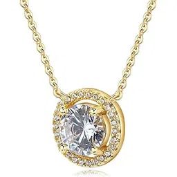 92.5 Sterling Silver Brilliant Solitaire Halo Pendant, Round Cut Solitaire, Elegant Whites Collection, Gift for Women, BIS Hallmarked-image-3