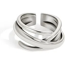 miss jo 92.5 Sterling Silver Chunky Entwined Crossover Ring, Classics Collection, Gift for Women & Girls, BIS Hallmarked-picture-23