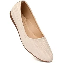 miss london Silky Bellies for Women | Elegant Flats for Casual & Office Wear | Soft Fabric | TPC Sole | Color Cream | Size : 5-picture-50