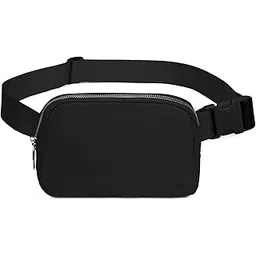 miss lulu Unisex Mini Belt Bag with Adjustable Strap Small Waist Pouch for Workout Running Traveling Hiking, Black, 2 x 8 x 5.5 inches, Belt Bag-picture-30