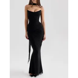 miss mosa by akanksha Alamode By Akanksha Black Alara Summer 2 Pcs Set - Set of Top And Skirt With Scarf-picture-25