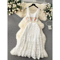 miss mosa by akanksha Alamode By Akanksha White Mirren Crochet Holiday Coord -Resortwear-picture-14