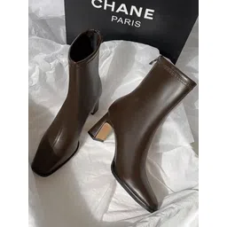 miss mosa by akanksha Alamode By Akanksha Women Brown Desse Short Leather Statement Ankle Boots-picture-25