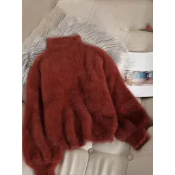 miss mosa by akanksha Alamode By Akanksha Women Maroon Luxury Mohair Jumpers-picture-35