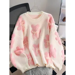 miss mosa by akanksha Alamode By Akanksha Women Pink Riven Cute Woolen Sweater-picture-22