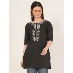 Missethic Women Solid Woven Design Round Neck Khadi Kurta-picture-30