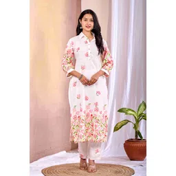 MissKurti Floral Printed Shirt Collor Neck Tunic With Trousers Co-Ords-picture-22