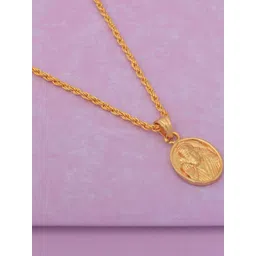 Gold plated Shirdi SAI BABA on oval coin pendant Men women-image-16